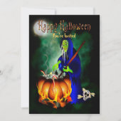 Uitnodiging Halloween Party Haggard Witch Brewing (Voorkant)