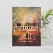 Uitnodiging Halloween Pompoen Familiefeest (Staand voorkant)