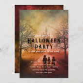 Uitnodiging Halloween Pompoen Familiefeest (Voorkant / Achterkant)