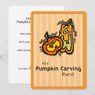 Uitnodiging Halloween Pompoen Snijfeest