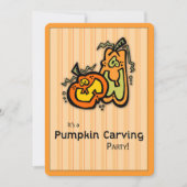 Uitnodiging Halloween Pompoen Snijfeest (Voorkant)