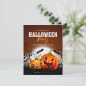 Uitnodiging Halloween Retro Herfstfeest 2023 (Staand voorkant)