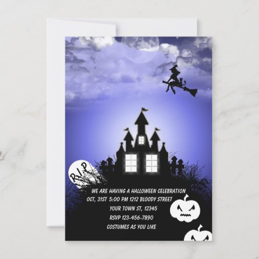 Uitnodiging Halloween schrijf je tekst (Voorkant)