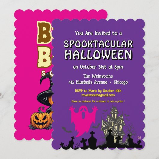 Uitnodiging: HALLOWEEN Spooktacular #2 Kaart (Voorkant / Achterkant)