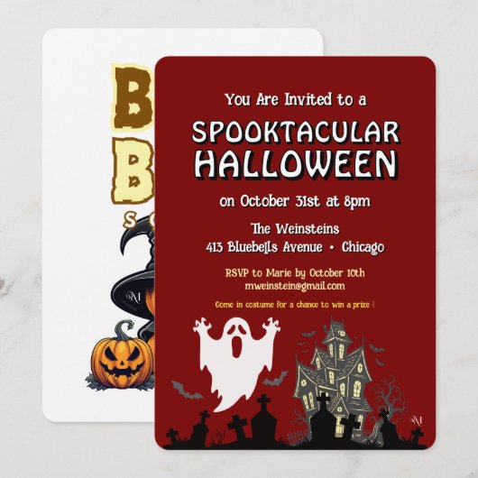 Uitnodiging: HALLOWEEN Spooktacular #4 Kaart (Voorkant / Achterkant)