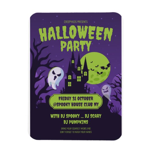 Uitnodiging Halloween verkleedfeest Halloween Fees Magneet (Verticaal)