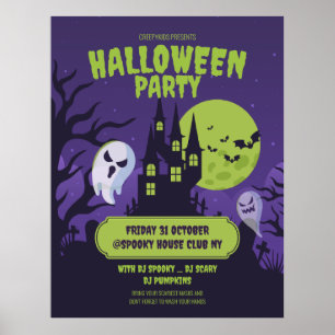 Uitnodiging Halloween verkleedfeest Halloween Fees Poster