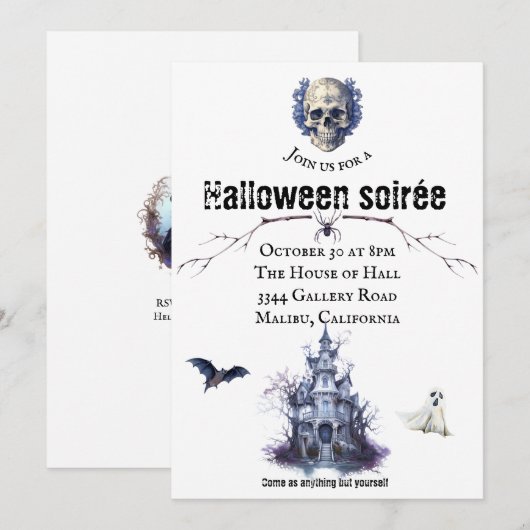 Uitnodiging Halloweenfeest (Voorkant / Achterkant)