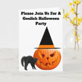 Uitnodiging Halloweenfeest (Gele Bloem)