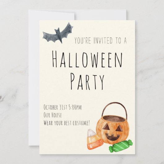 Uitnodiging Halloweenfeest (Voorkant)