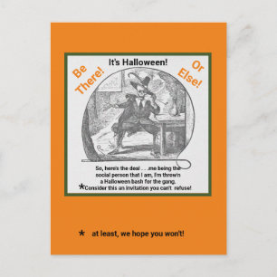 Uitnodiging Halloweenfeest/Grizzly Skelet in Pak P