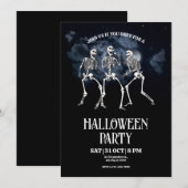 Uitnodiging Halloweenfeest, Halloween Skeletfeest (Voorkant / Achterkant)