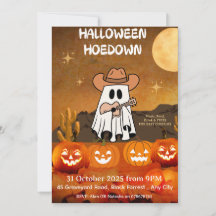 Uitnodiging Halloweenfeest – Hoedown Cowboy