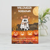 Uitnodiging Halloweenfeest – Hoedown Cowboy (Staand voorkant)