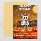 Uitnodiging Halloweenfeest – Hoedown Cowboy (Voorkant / Achterkant)