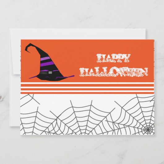 Uitnodiging Halloweenfeest Oranje & Zwart (Voorkant)