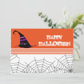 Uitnodiging Halloweenfeest Oranje & Zwart (Staand voorkant)