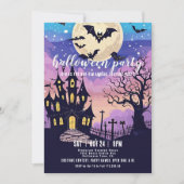Uitnodiging Halloweenfeest Spokenhuis Volle Maan (Voorkant)