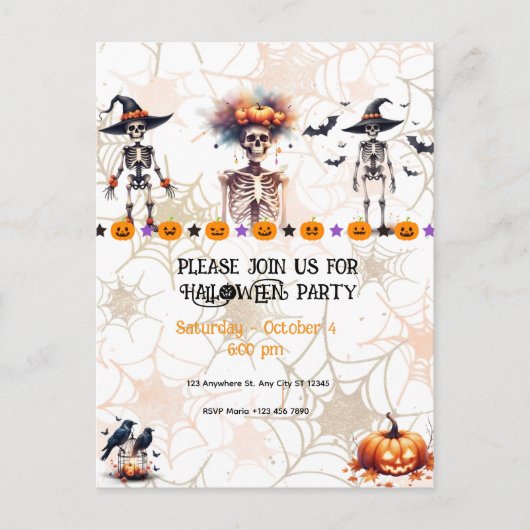 Uitnodiging Halloweenfeest – Spooktacular Feestje (Voorkant)