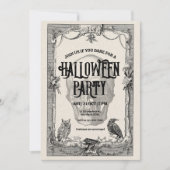 Uitnodiging Halloweenfeest, Vintage Halloween (Voorkant)
