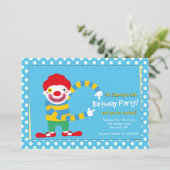 Uitnodiging Happy Clown Two (Staand voorkant)
