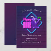 Uitnodiging Happy Hour Neon Netwerkbijeenkomst (Voorkant / Achterkant)