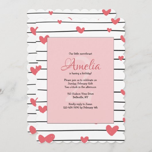 Uitnodiging 'Hearts Galore' (Voorkant / Achterkant)