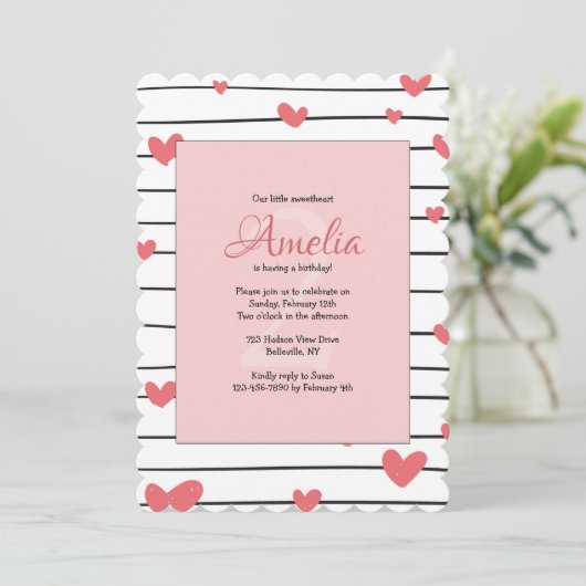 Uitnodiging 'Hearts Galore' (Staand voorkant)