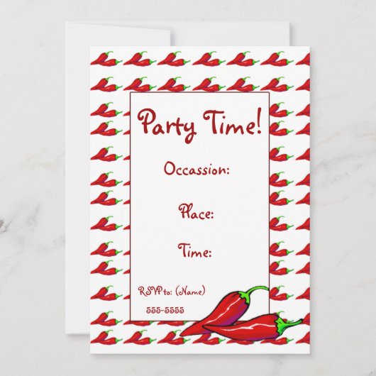 Uitnodiging - Heet Chili Peppers (Voorkant)