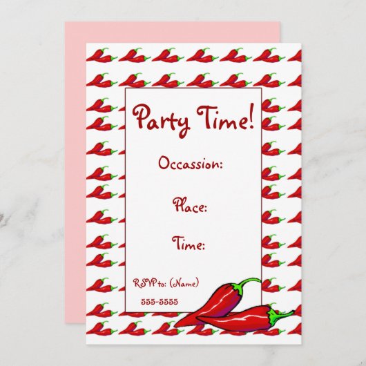 Uitnodiging - Heet Chili Peppers (Voorkant / Achterkant)