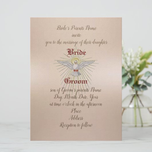 Uitnodiging Heilige Geest Huwelijk (Staand voorkant)