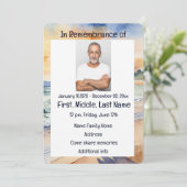 Uitnodiging Herdenkingsdienst Aquarel Strandparadi (Staand voorkant)