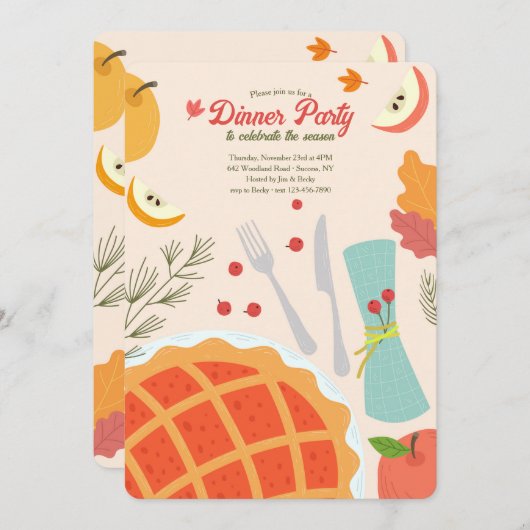 Uitnodiging herfst-binnenpartij (Voorkant / Achterkant)