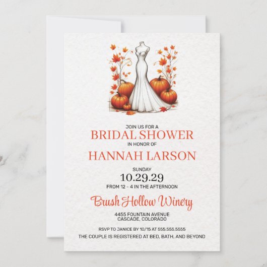 Uitnodiging Herfst Bruid Douche (Voorkant)
