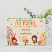 Uitnodiging Herfst festival in het najaar (Staand voorkant)