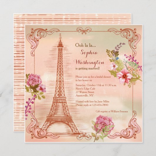 Uitnodiging herfst Parijs Memories (Voorkant / Achterkant)