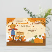 Uitnodiging herfst pompoenveld (Staand voorkant)