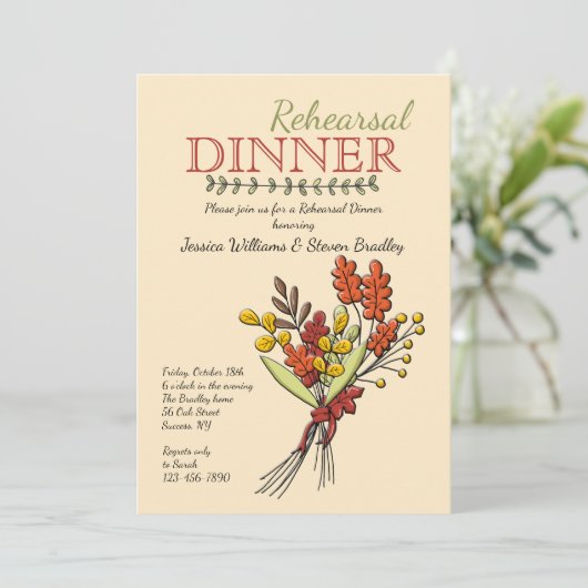 Uitnodiging herfstboeket (Staand voorkant)