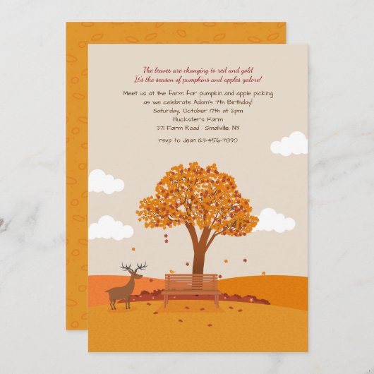 Uitnodiging herfstdag (Voorkant / Achterkant)