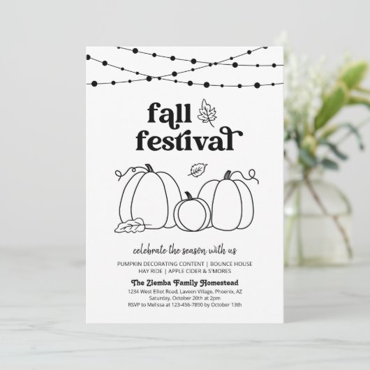 Uitnodiging Herfstfeest (Staand voorkant)