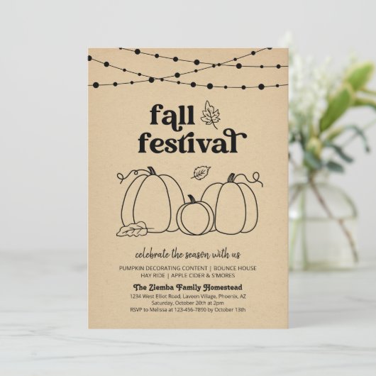 Uitnodiging Herfstfestival (Staand voorkant)