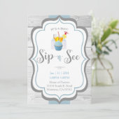 Uitnodiging 'Het is een jongen, proef en zie' (Staand voorkant)