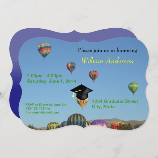 Uitnodiging hete luchtballonnen (Voorkant / Achterkant)