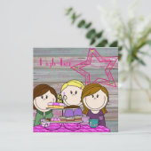 Uitnodiging - High Tea - Party Girls (Staand voorkant)