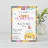 Uitnodiging Hippie Party van 60 (Staand voorkant)