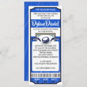 UITNODIGING HOCKEYTICKET Bar Mitswa (Voorkant / Achterkant)