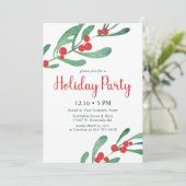 Uitnodiging Holly Company Holiday Party (Staand voorkant)