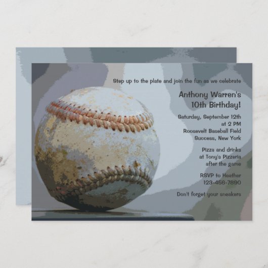 Uitnodiging honkbal (Voorkant / Achterkant)