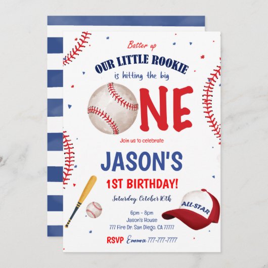 Uitnodiging honkbal (Voorkant / Achterkant)