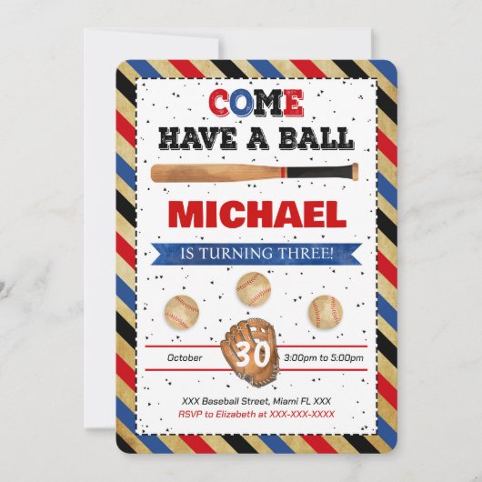 Uitnodiging honkbal (Voorkant)